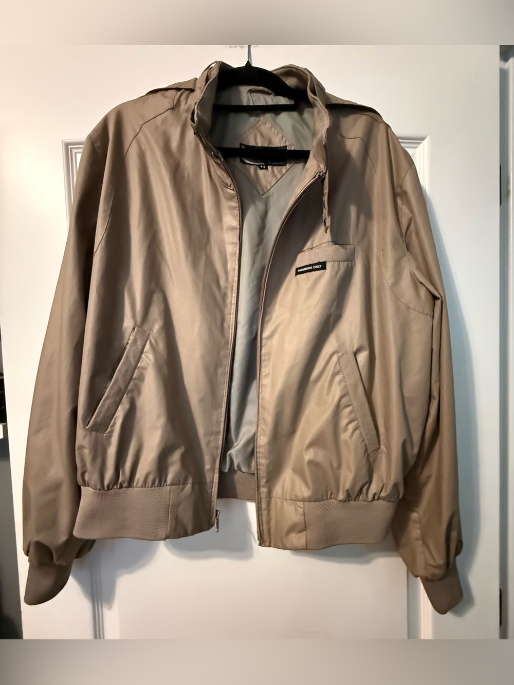 Members Only Khaki Iconic Racer Lightweight Bomber Jacket - Picture 3 of 9